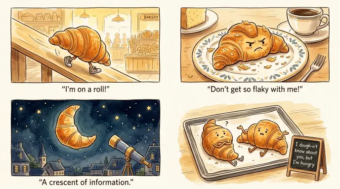 Fun Croissant Puns for Travellers & Adventure Lovers